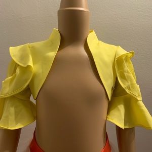 Byblos Toddler Girls Bolero Ruffle Jacket Yellow .